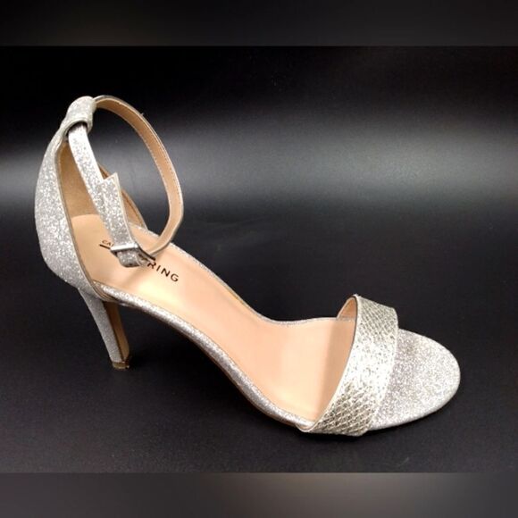 Call it Spring Sparkle Silver High Heel Shoes SZ 10 Formal Party Open Toe - Picture 4 of 16